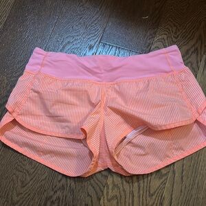 Lululemon Athletica Pink Athletic Shorts with Curved Hem